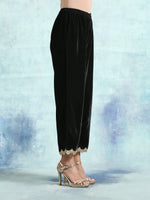 Thumbnail for trueBrowns Black Velvet Lace Pant - Distacart