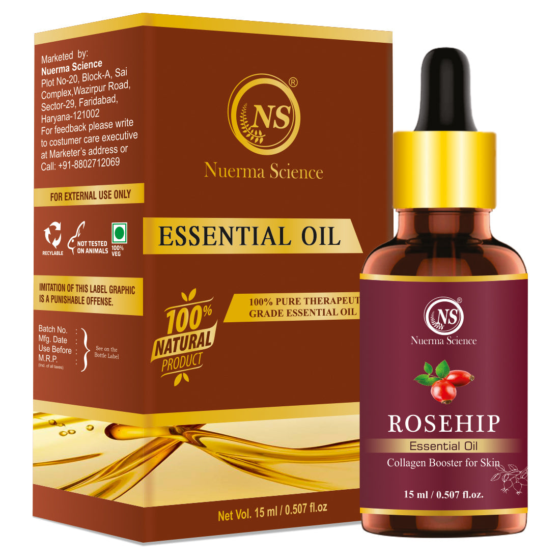 Nuerma Science Rosehip Essential Oil For Anti-Aging - Distacart