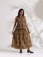 Thumbnail for trueBrowns Beige Cotton Skirt Co-ord Set