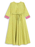 Thumbnail for Ahalyaa Girls Printed A-Line Velvet Maxi Kids Ethnic Dress - Distacart