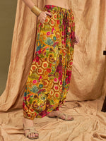 Thumbnail for InWeave Mustard Multi Flower Harem Pant