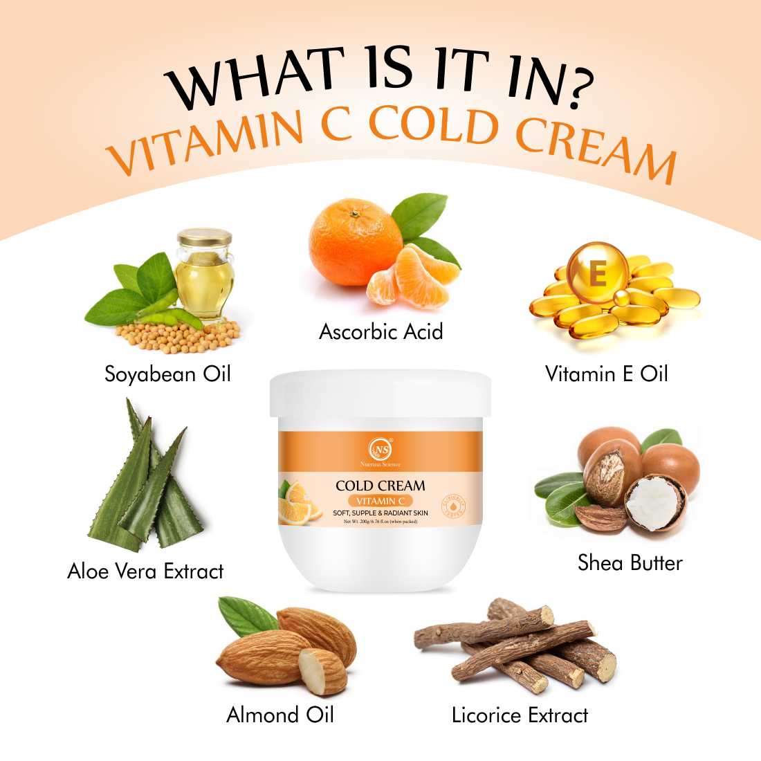 Nuerma Science Vitamin C Cold Cream for Nourishing & Glowing Skin - Distacart