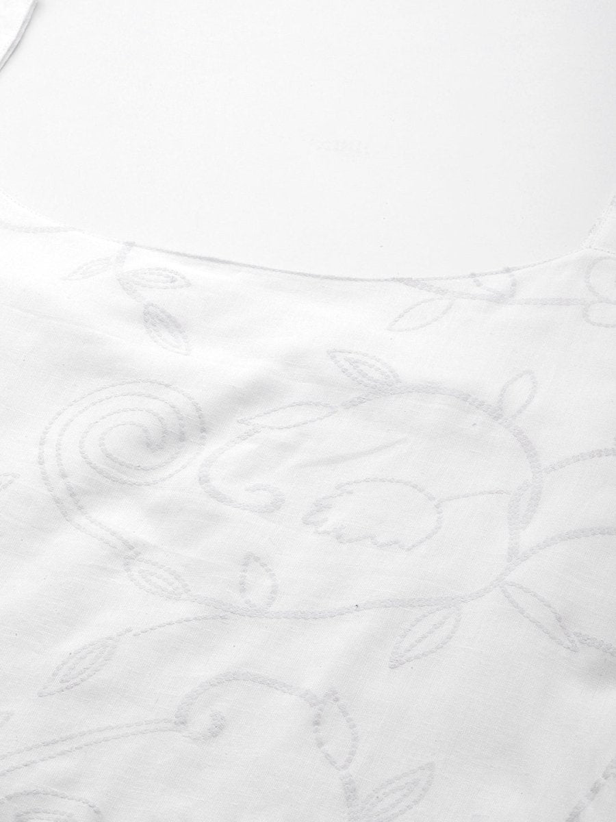 Ahalyaa Floral Embroidered Gotta Patti Pure Cotton Kurta With Palazzos & Dupatta - Distacart