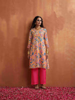 Thumbnail for trueBrowns Orange Print Kurta Co-ord Set
