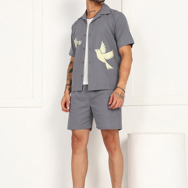 Fabmade Slate Dove Linen Co-Ord Set - Distacart