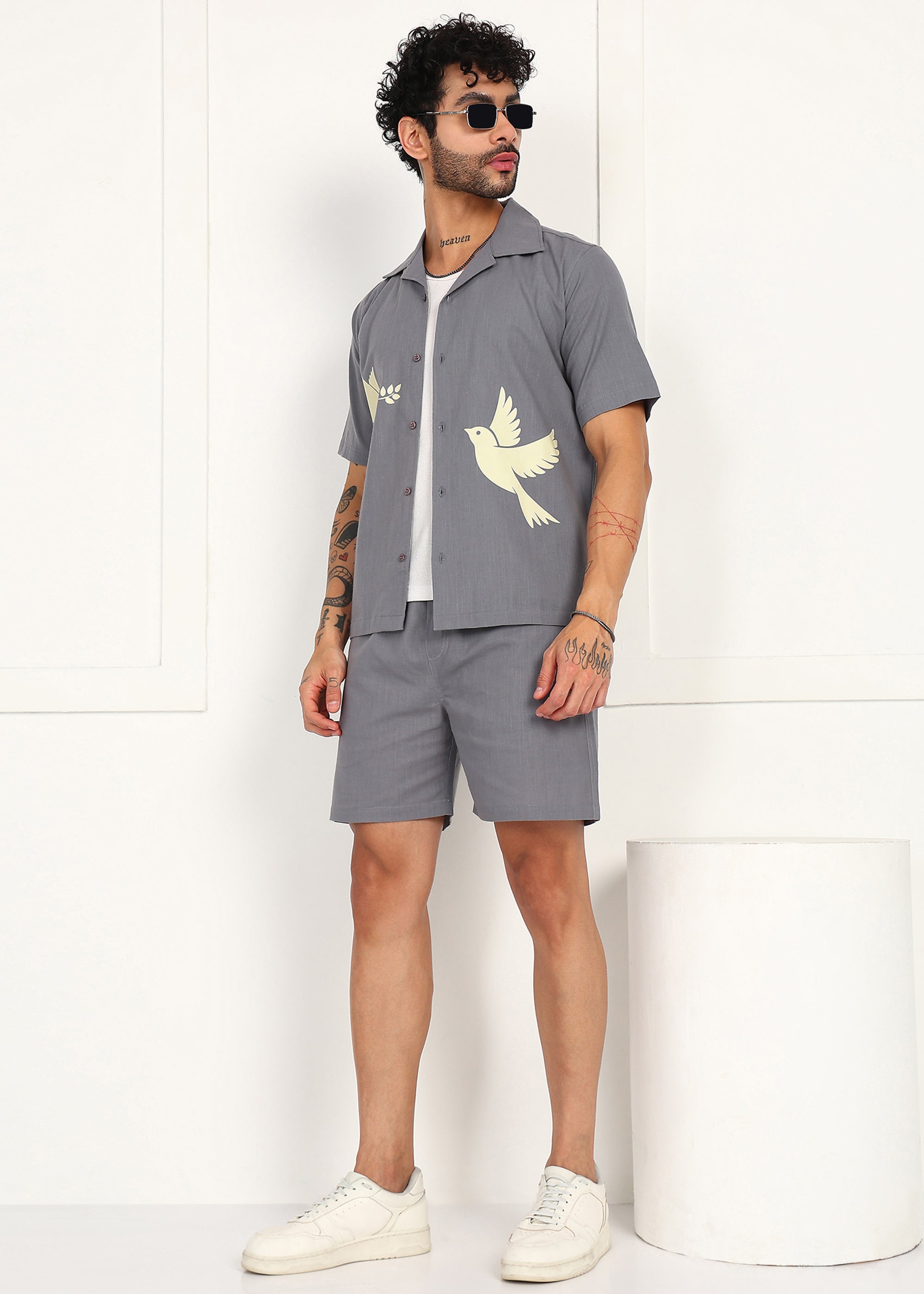 Fabmade Slate Dove Linen Co-Ord Set - Distacart