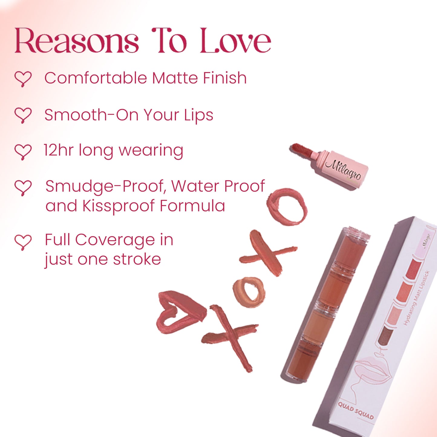 Milagro Beauty Quad Squad 4-in-1 Liquid Lipstick - Distacart