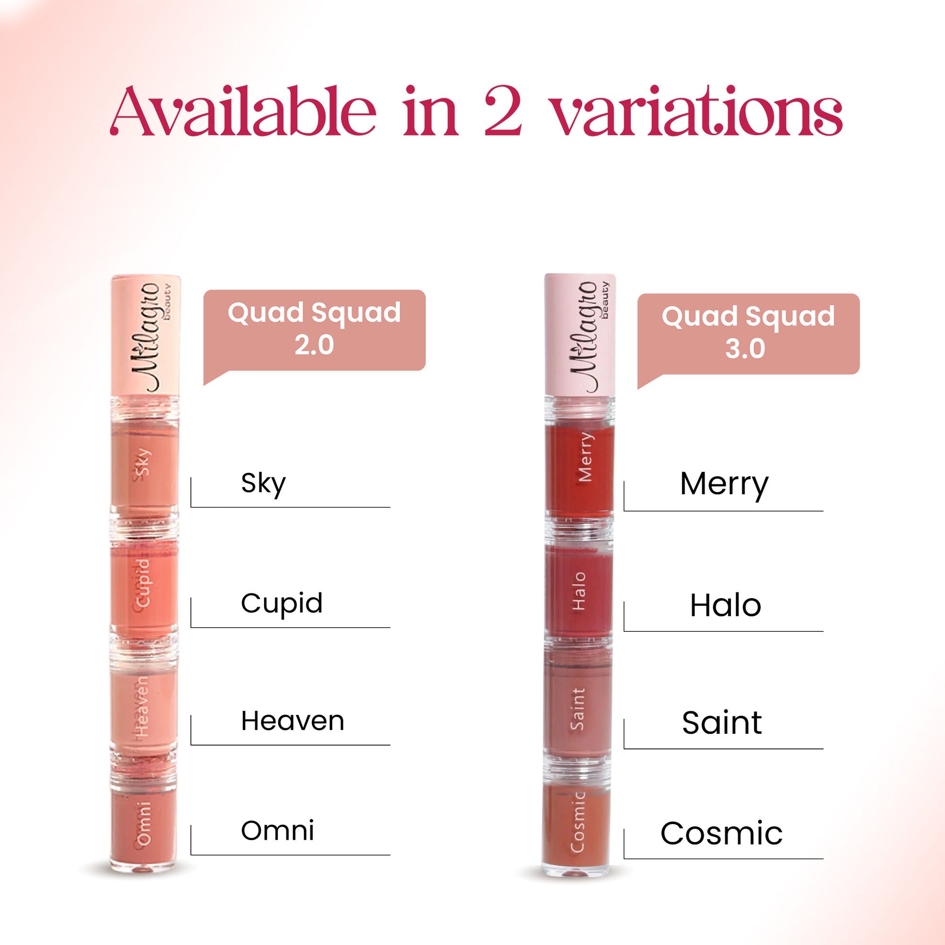 Milagro Beauty Quad Squad 4-in-1 Liquid Lipstick - Distacart