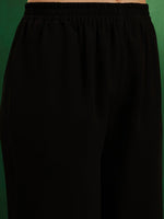 Thumbnail for Sangria V Neck Floral Embroidered A Line Kurta with Palazzos & Dupatta