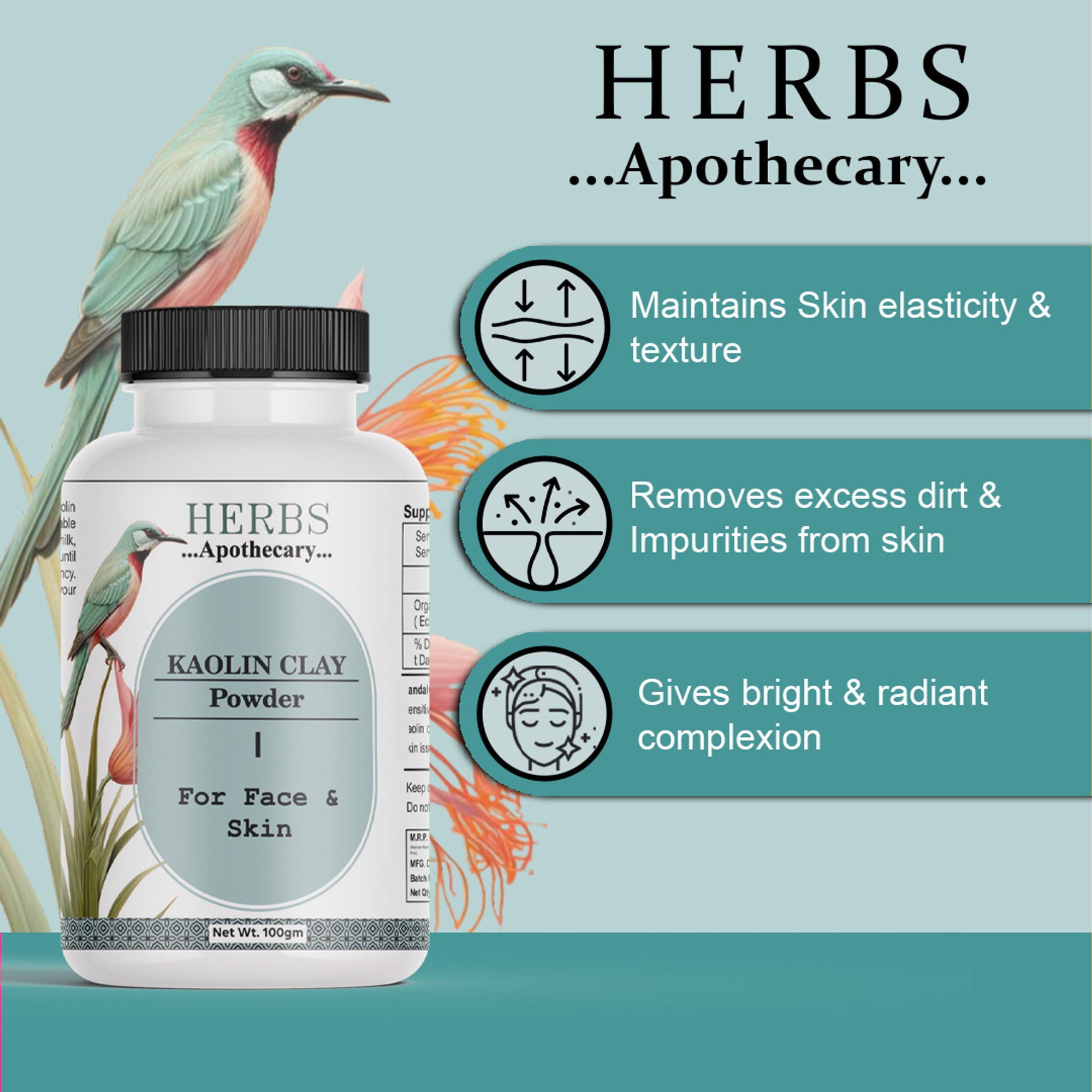 Zenvista Herbs Apothecary Kaolin Clay Powder For Face And Skins - Dista