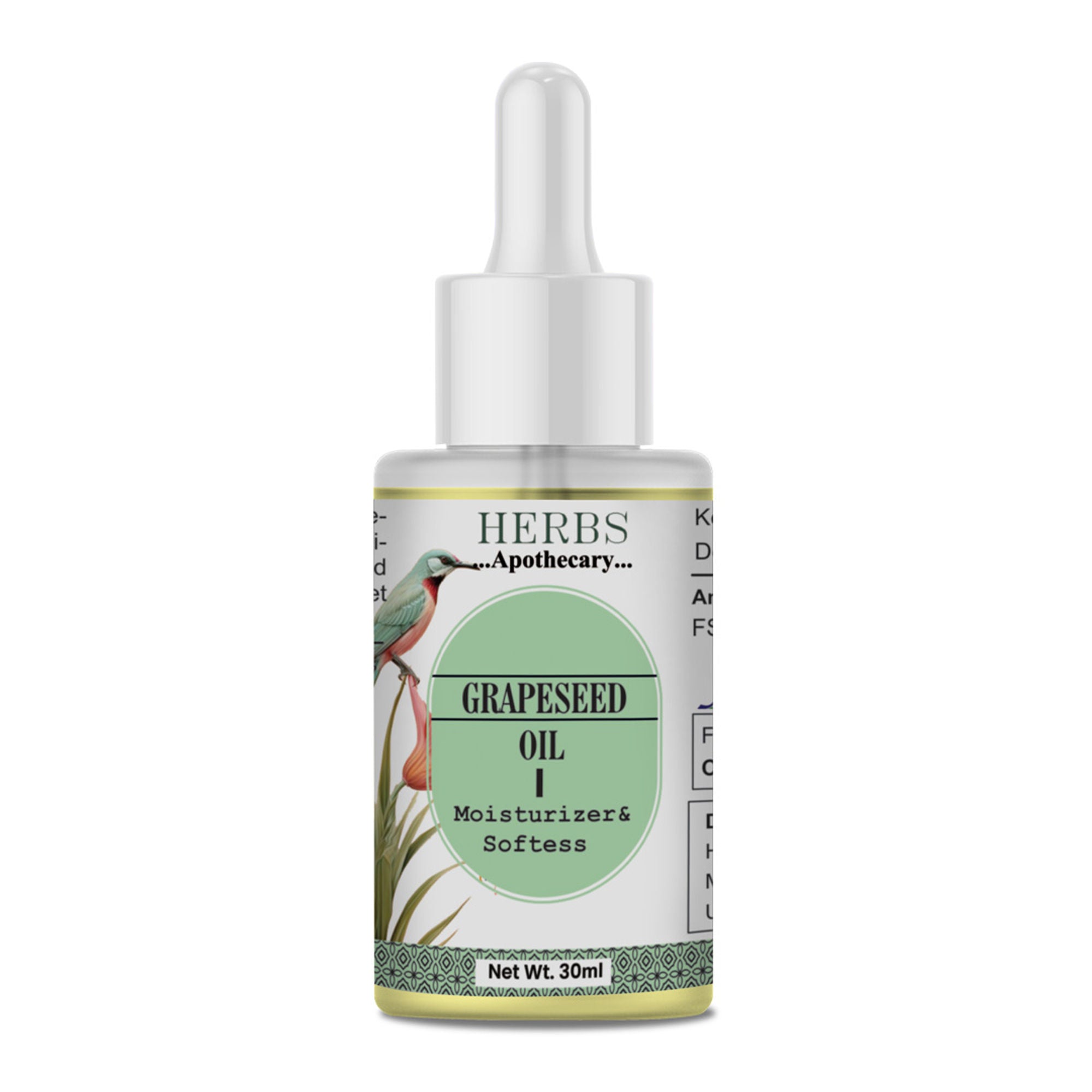 Zenvista Herbs Apothecary Grape Seed Oil for Moisturizer & Softens