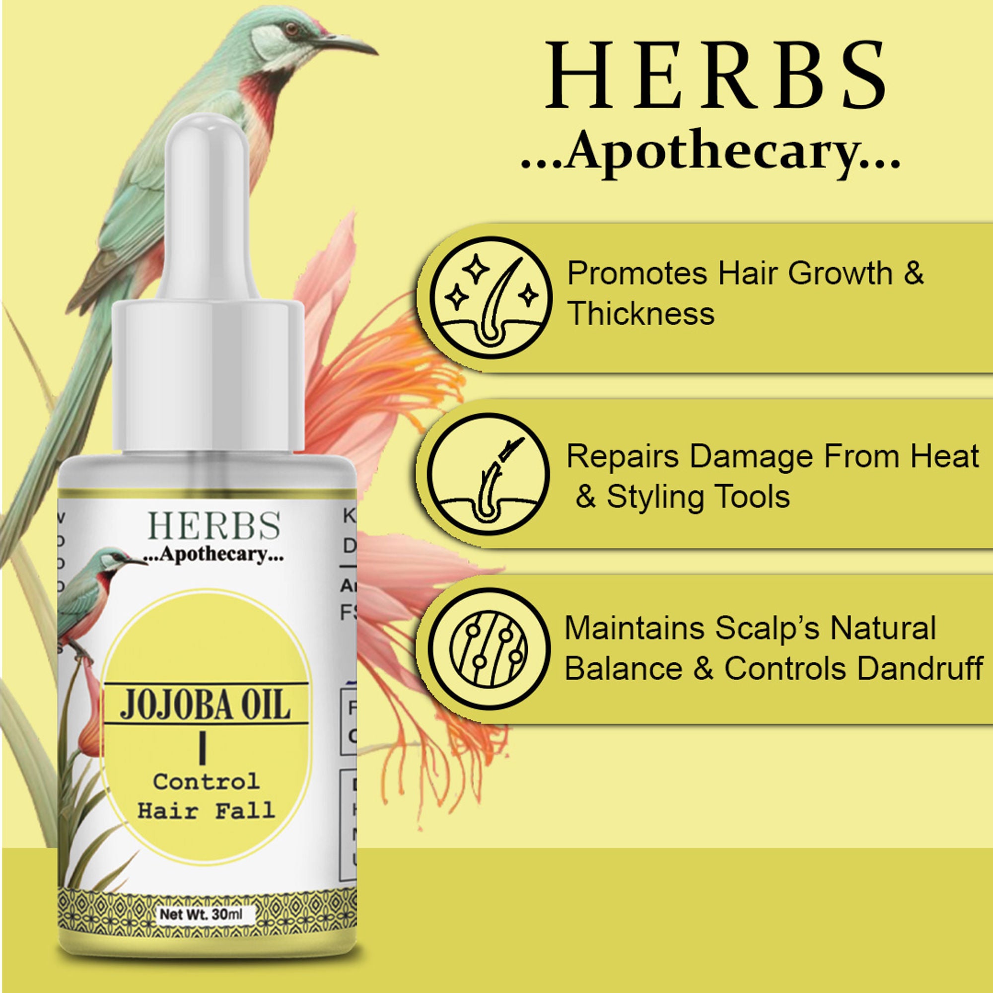 Zenvista Herbs Apothecary Jojoba Oil For Control Hair Fall - Dista