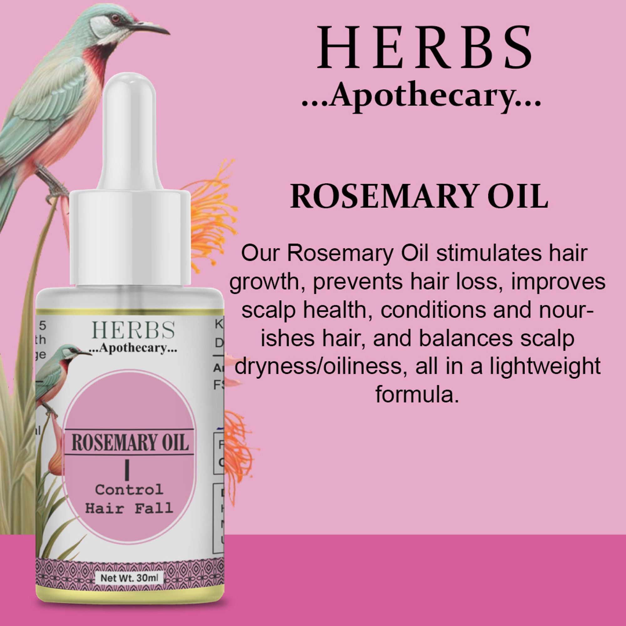 Zenvista Herbs Apothecary Rosemary Oil For Control Hair Fall - Dista