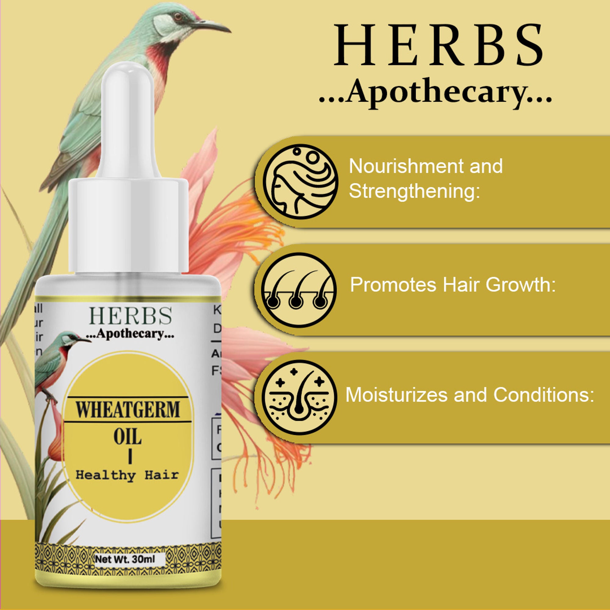 Zenvista Herbs Apothecary Wheatgerm Oil For Hair - Dista