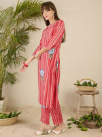 Thumbnail for Indo Era Women Solid V-Neck Regular Kurta with Trousers