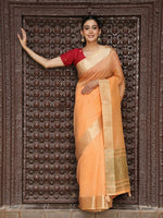 Thumbnail for Astita Orange Cotton Saree