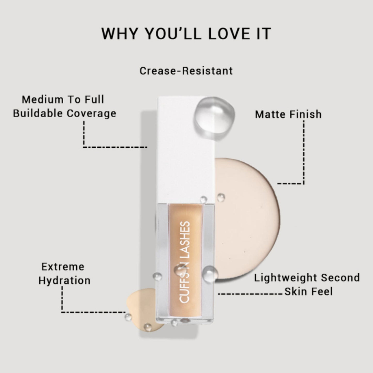 CUFFS N LASHES Cover It All Liquid Concealer - 08 Chai - Distacart
