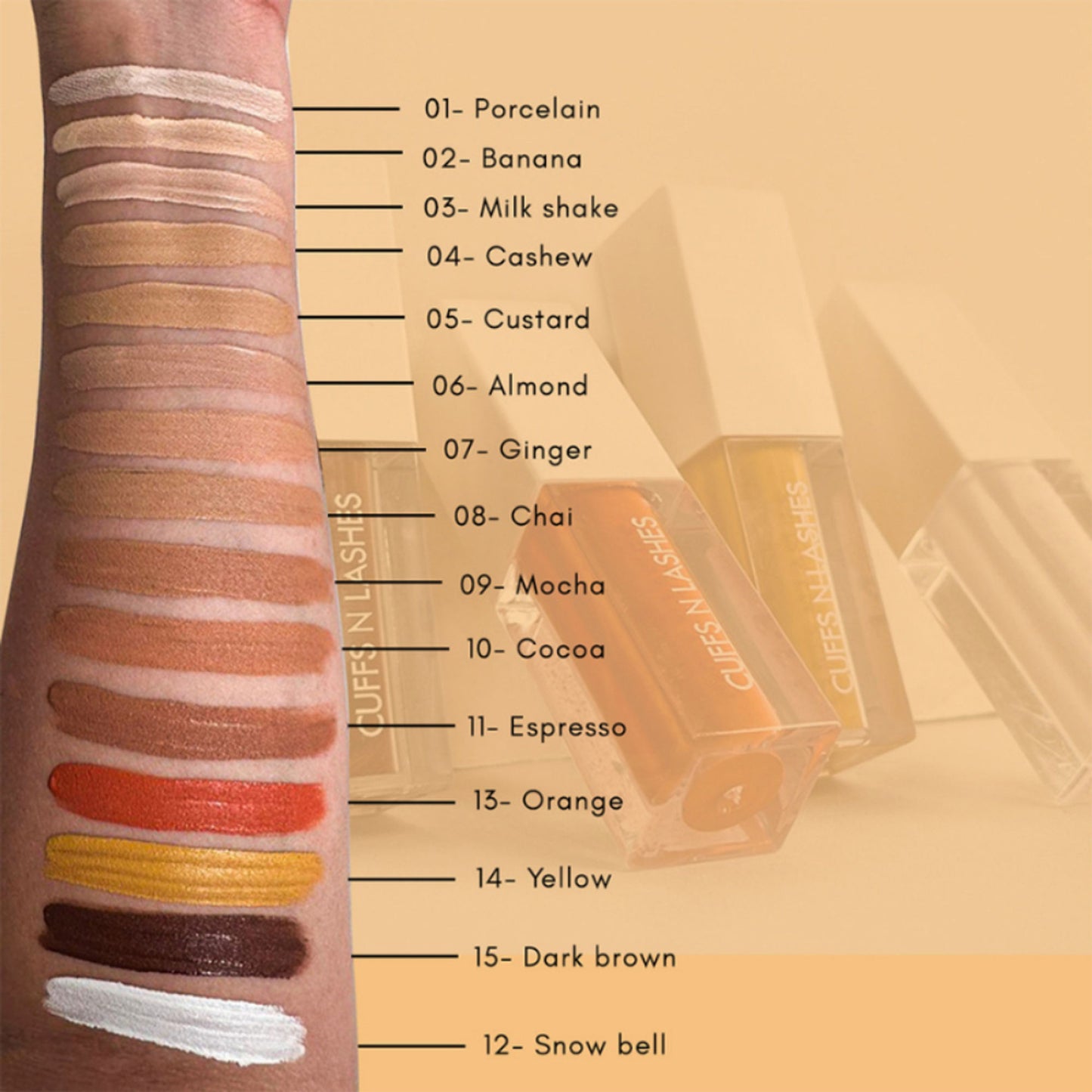 CUFFS N LASHES Cover It All Liquid Concealer - 08 Chai - Distacart