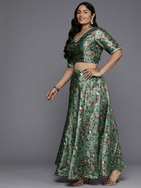 Thumbnail for Ahalyaa Women's Traditional wear Lehenga Choli - Green - Distacart
