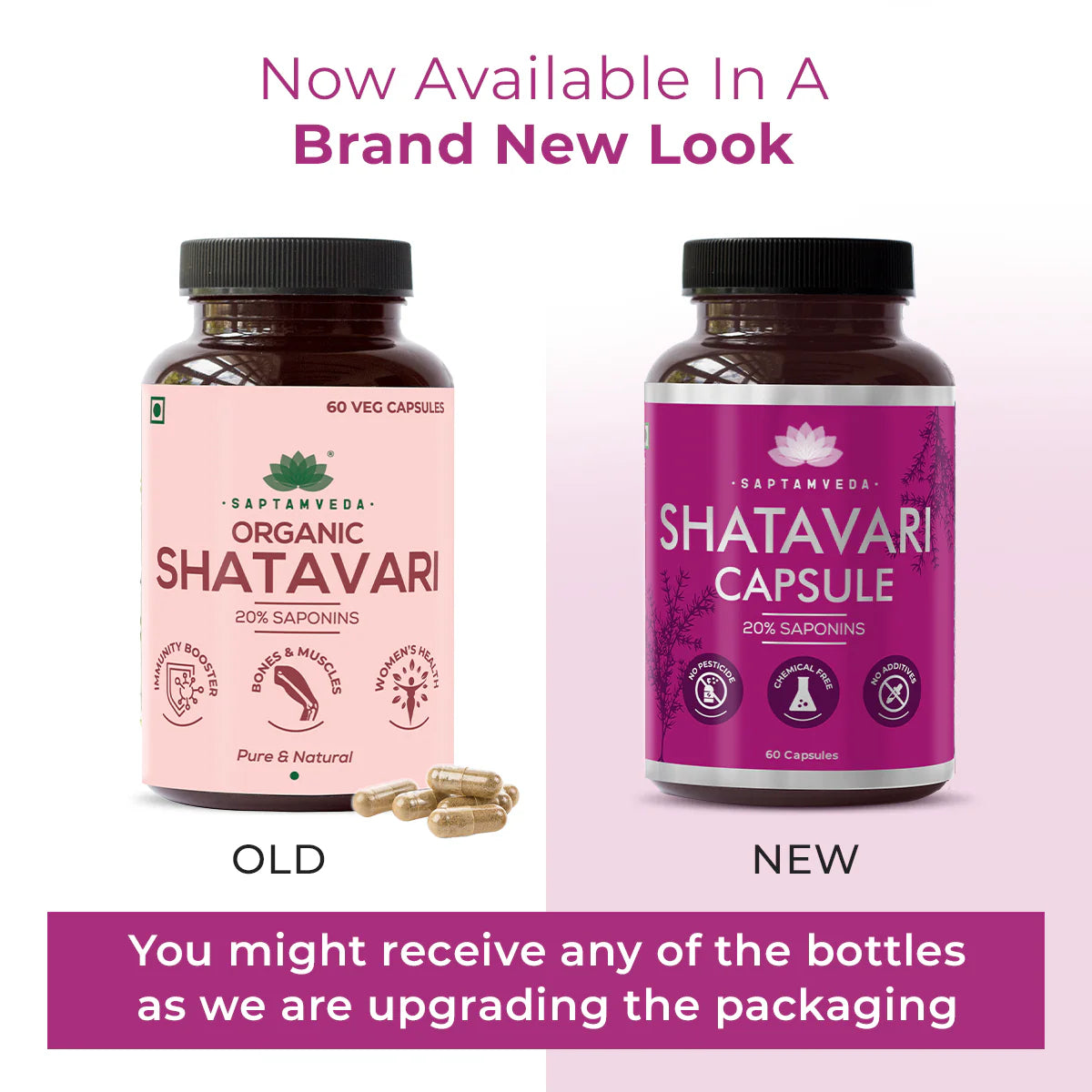 Saptamveda Organic Shatavari Capsules - Distacart