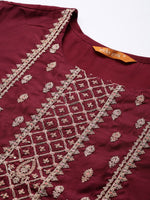Thumbnail for Indo Era Women Magenta Ethnic Motifs Embroidered Kurta with Trousers & With Dupatta