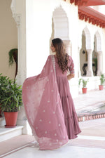 Thumbnail for Joban Fashion Peach Readymade Kurta Set With Sequence embroidery Work