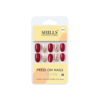 shills professional reusable press on nails oval spn701