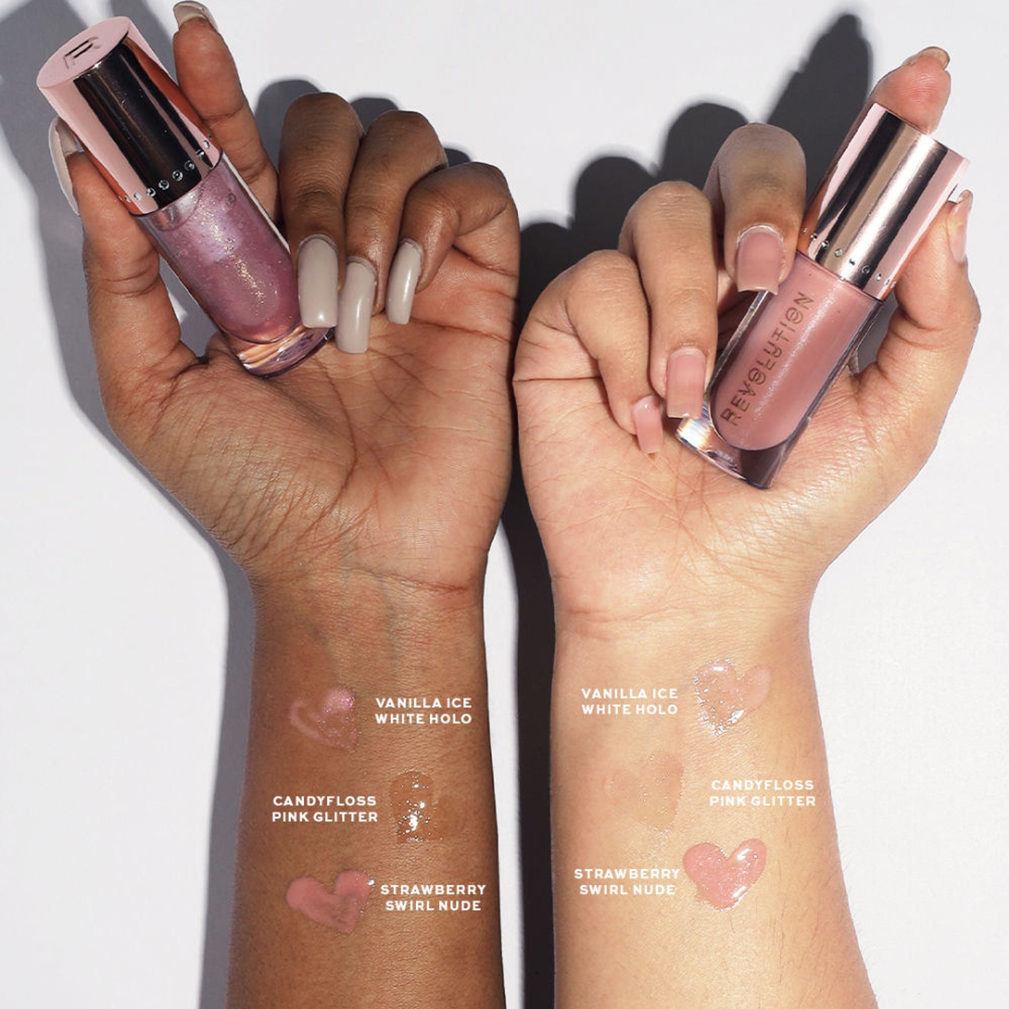 Makeup Revolution Y2K Baby Sweet Bomb Lip Gloss - Vanilla Ice White Holo - Distacart