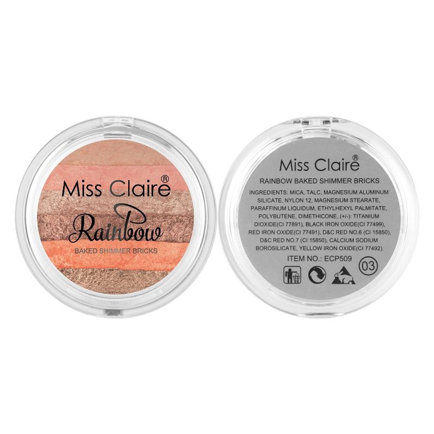 Miss Claire Rainbow Baked Shimmer Bricks - 3 - Distacart