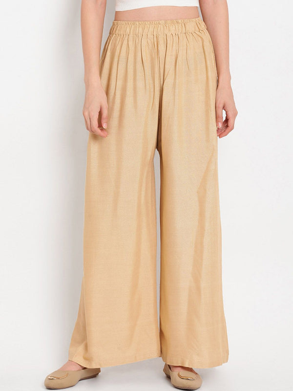 TAG 7 Women Pack Of 2 Solid Straight Palazzos