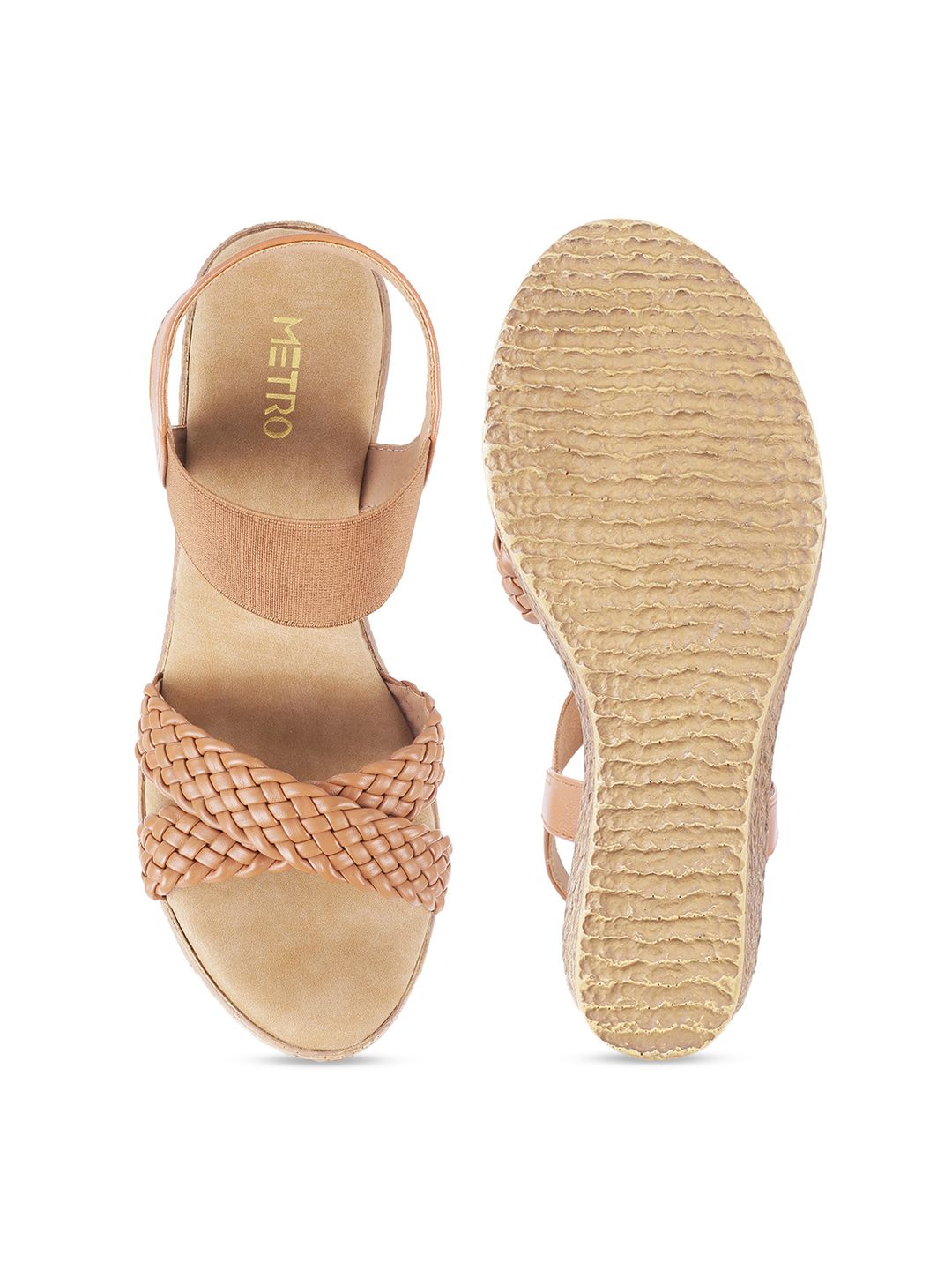 Metro Textured Open Toe Wedge Heels