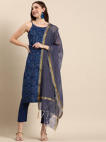 Thumbnail for Anouk Ethnic Motifs Printed Regular Kurta with Trousers & Dupatta - Distacart