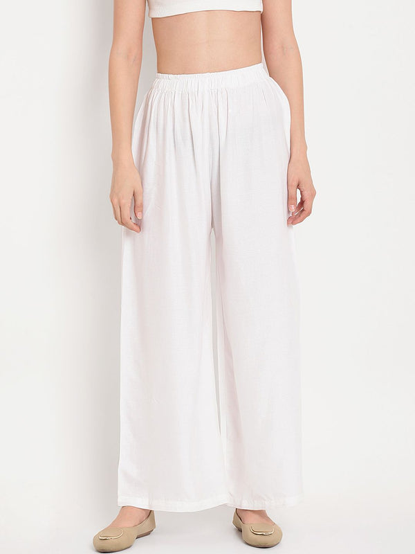 TAG 7 Women Pack of 2 Solid Flared Palazzos