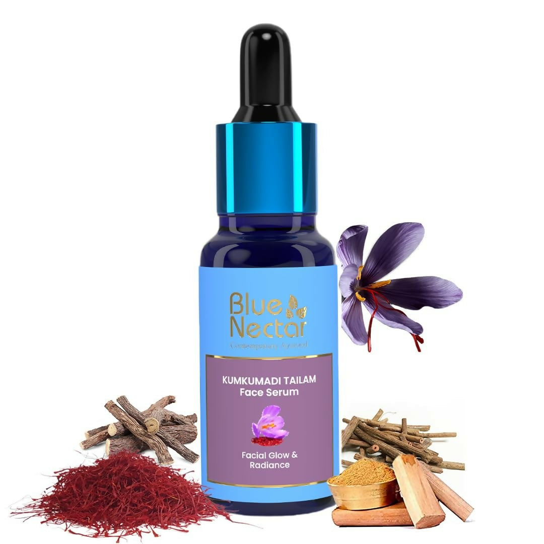 Blue Nectar Kumkumadi Tailam Skin Brightening Face Oil for Glowing Skin, Dull & Damage Skin Repair - Distacart