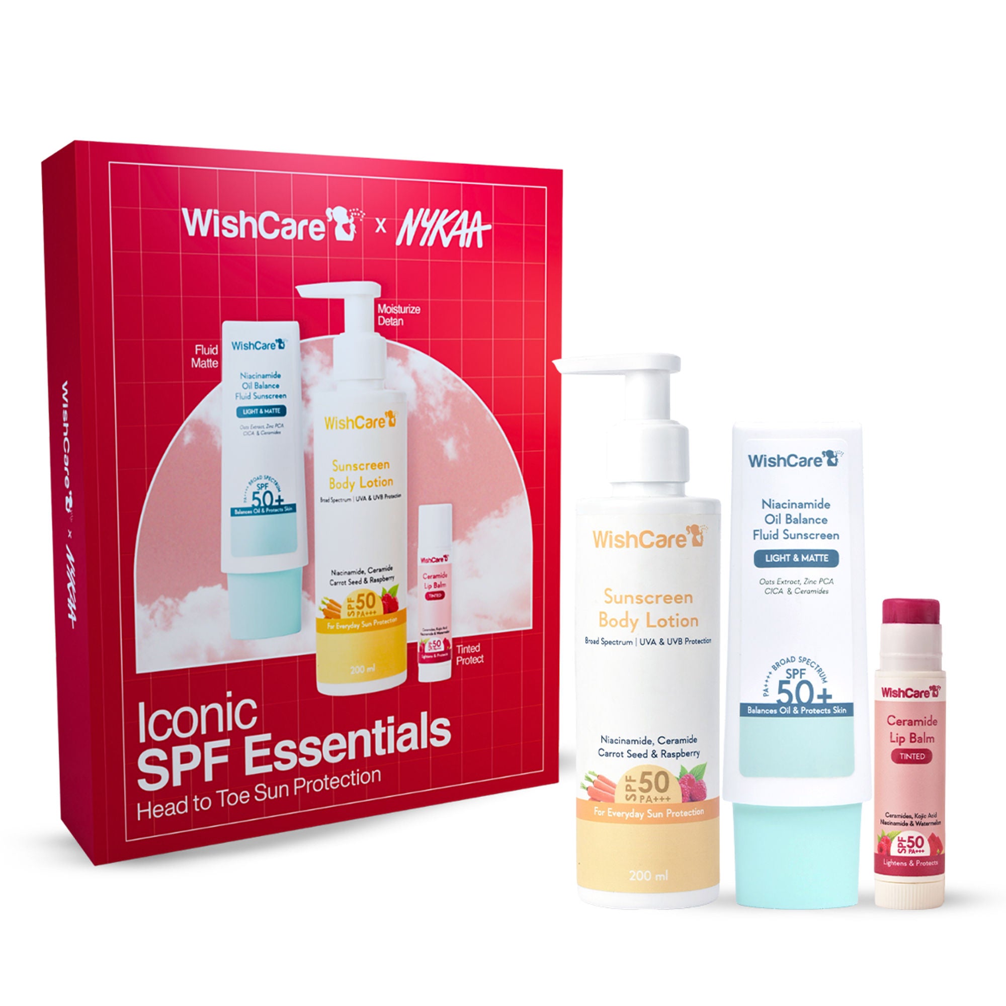 Wishcare Iconic SPF Essentials Head-to-Toe Sun Protection SPF 50+ PA++++ Exclusive Gift Box - Dista