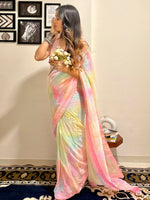 Thumbnail for Anouk Embellished Sequinned Pure Georgette Designer Saree - Distacart