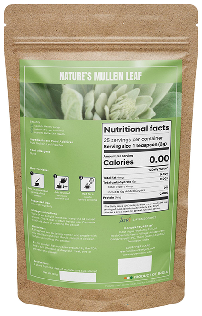Ayura Origins Nature's Mullein Leaf Fix Powder - Distacart