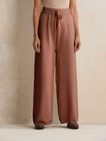 Thumbnail for trueBrowns Peach Woollen Flared Pants