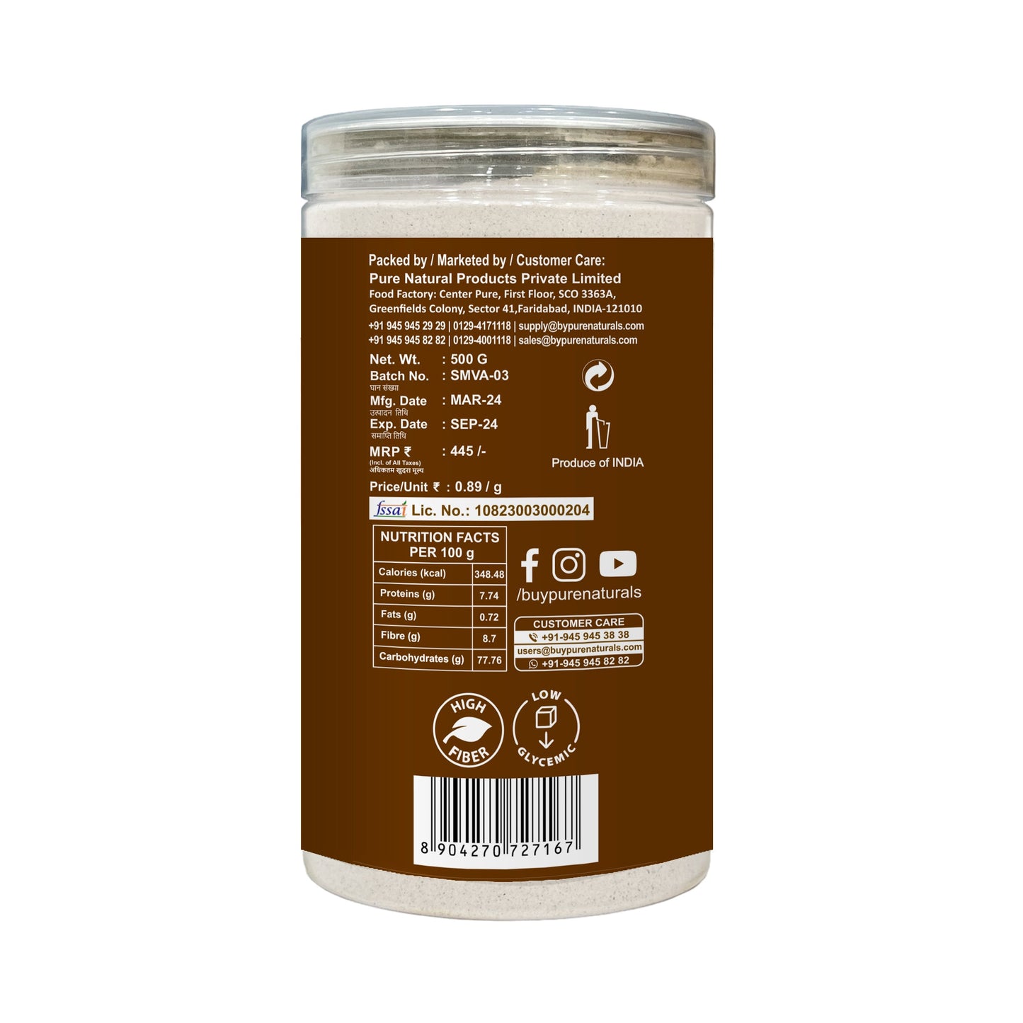 byPureNaturals Sama Rice Atta (Barnyard Millet Flour) - Dista