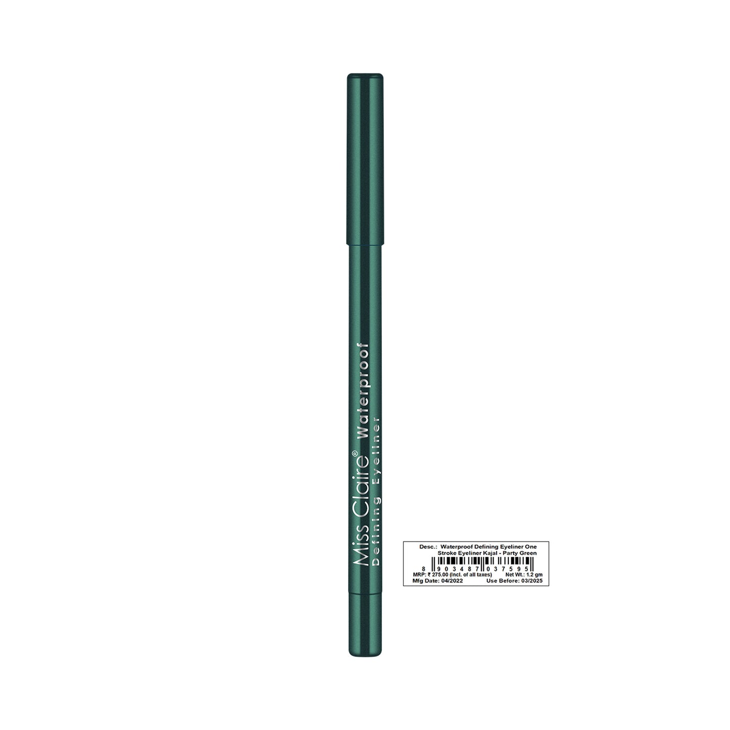 Miss Claire Waterproof Defining One Stroke Eyeliner Kajal - Party Green - Distacart
