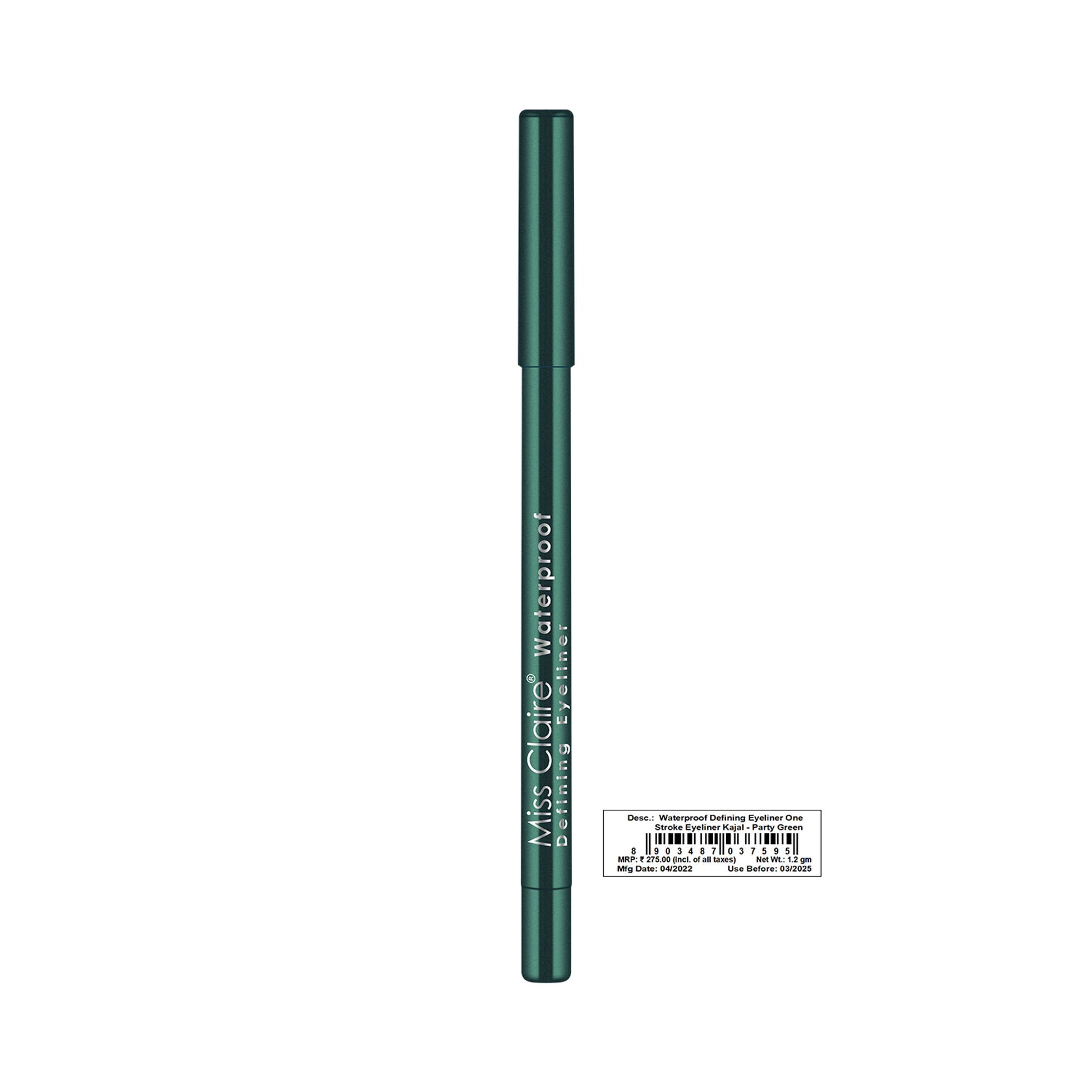 Miss Claire Waterproof Defining One Stroke Eyeliner Kajal - Party Green - Distacart
