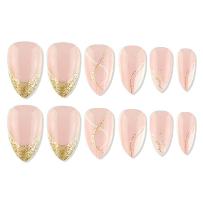 shills professional reusable press on nails almond spn689