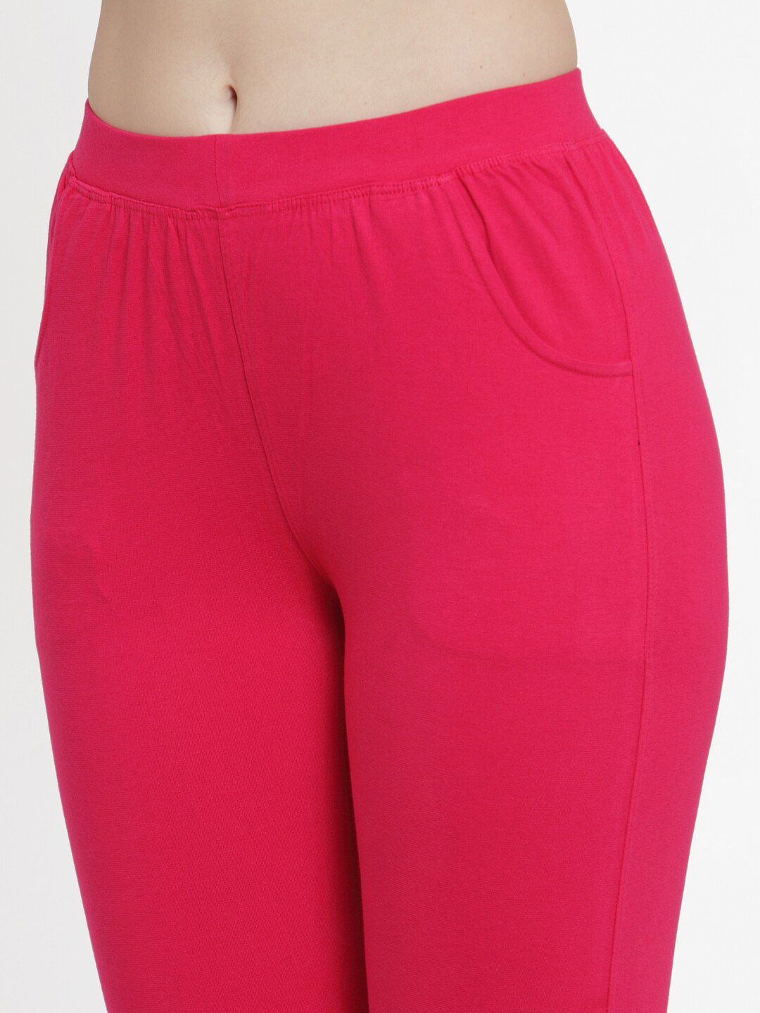 TAG 7 Women Pack Of 2 Pink & Black Solid Straight-Fit Ankle-Length Leggings - Distacart