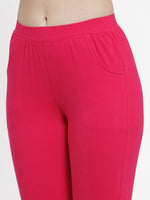 Thumbnail for TAG 7 Women Pack Of 2 Pink & Black Solid Straight-Fit Ankle-Length Leggings - Distacart