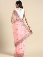 Thumbnail for kasee Floral Embroidered Net Saree - Distacart