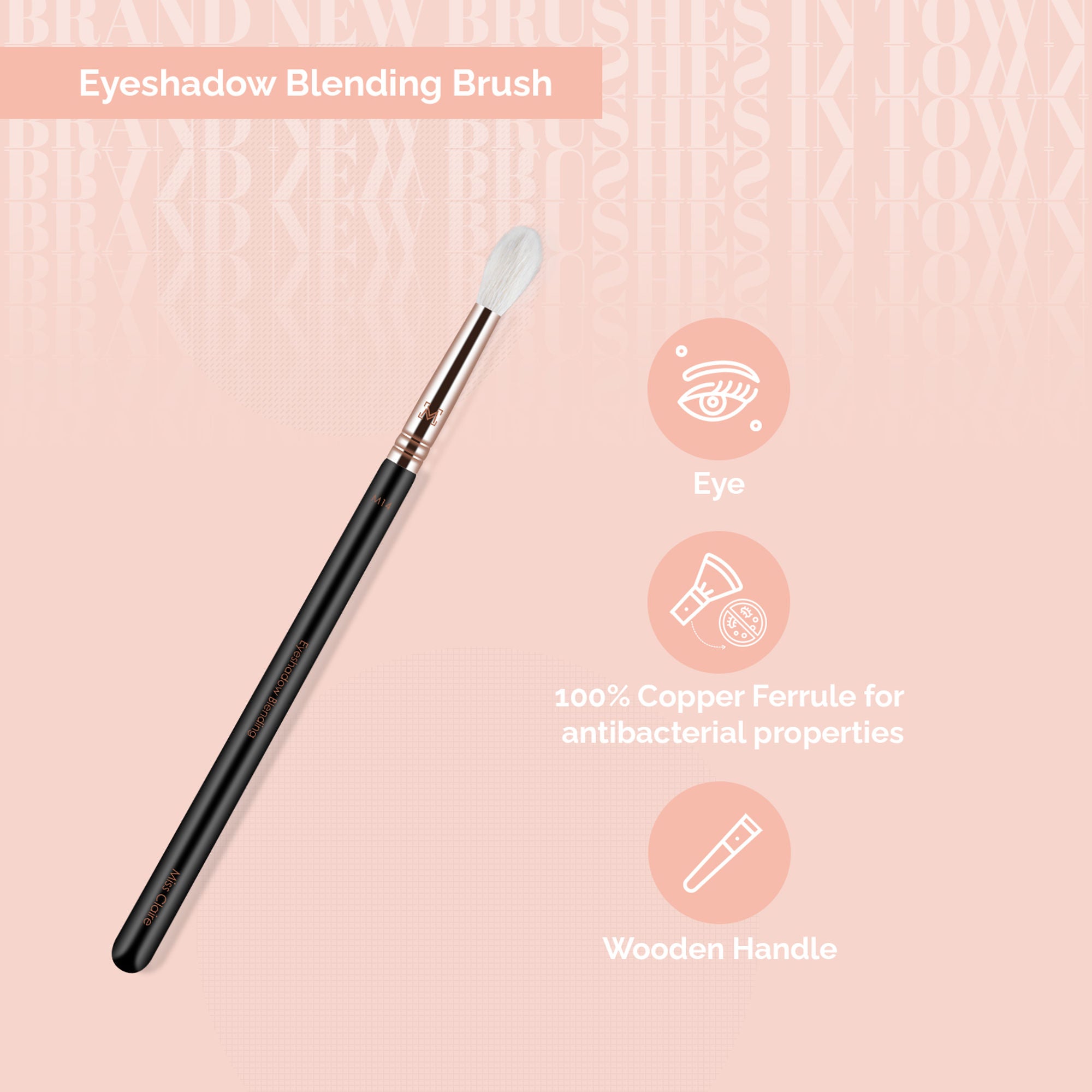 Miss Claire M14 - Eyeshadow Blending Brush - Rose Gold