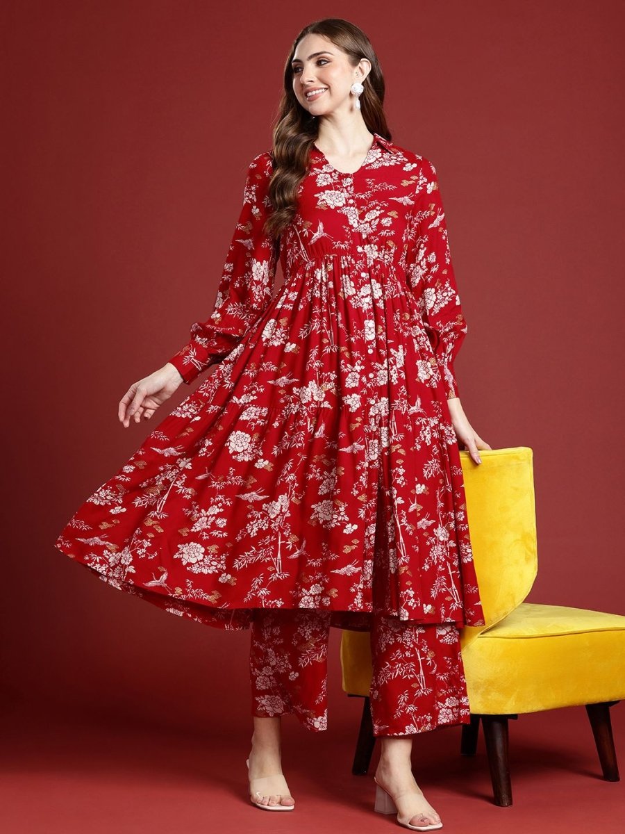 Anouk Ethnic Motifs Printed Regular Kurta with Palazzos - Distacart