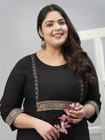 Thumbnail for Sztori Plus Size Ethnic Motifs Printed Regular Kurta with Trousers
