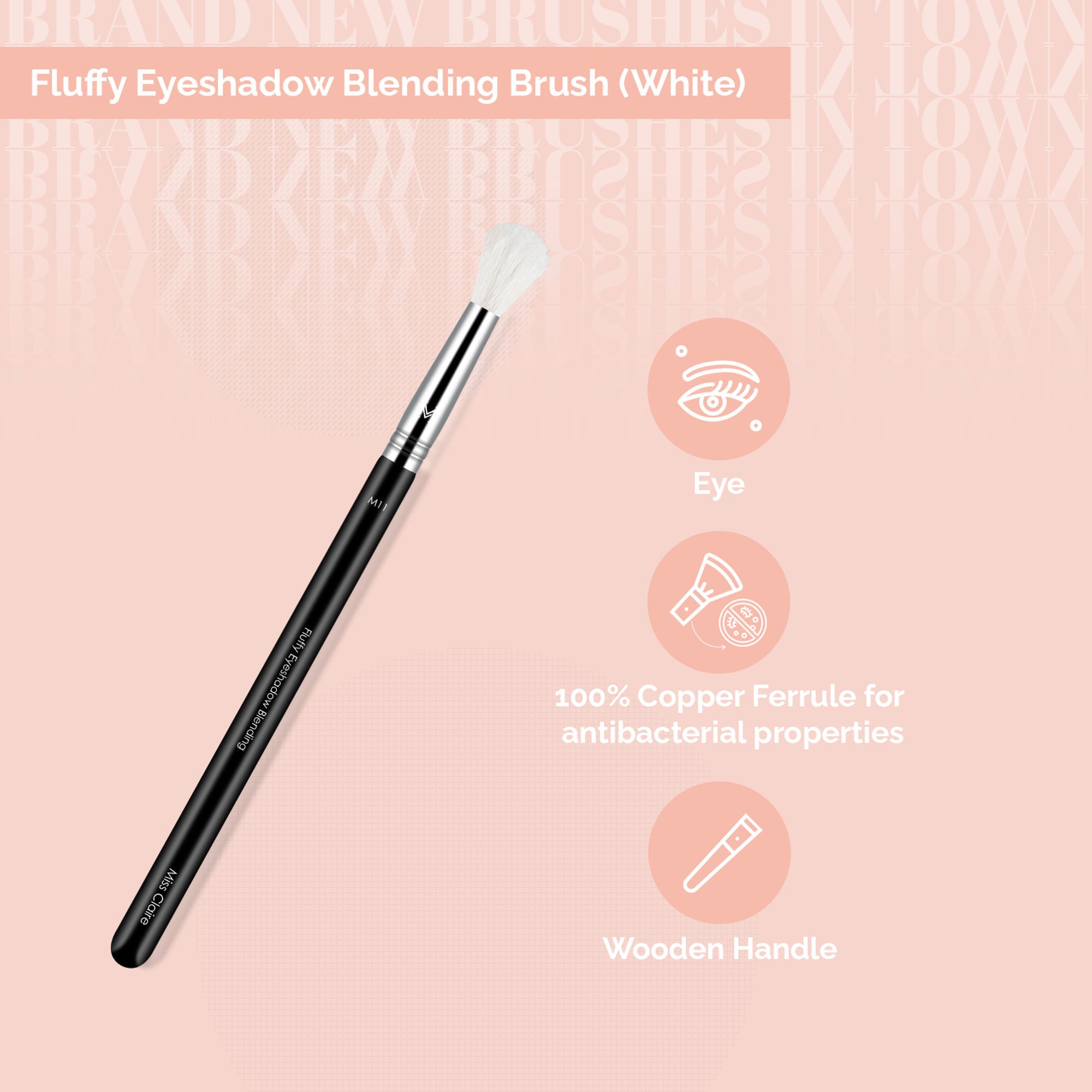 Miss Claire M11 - Fluffy Eyeshadow Blending Brush (White) - Chrome