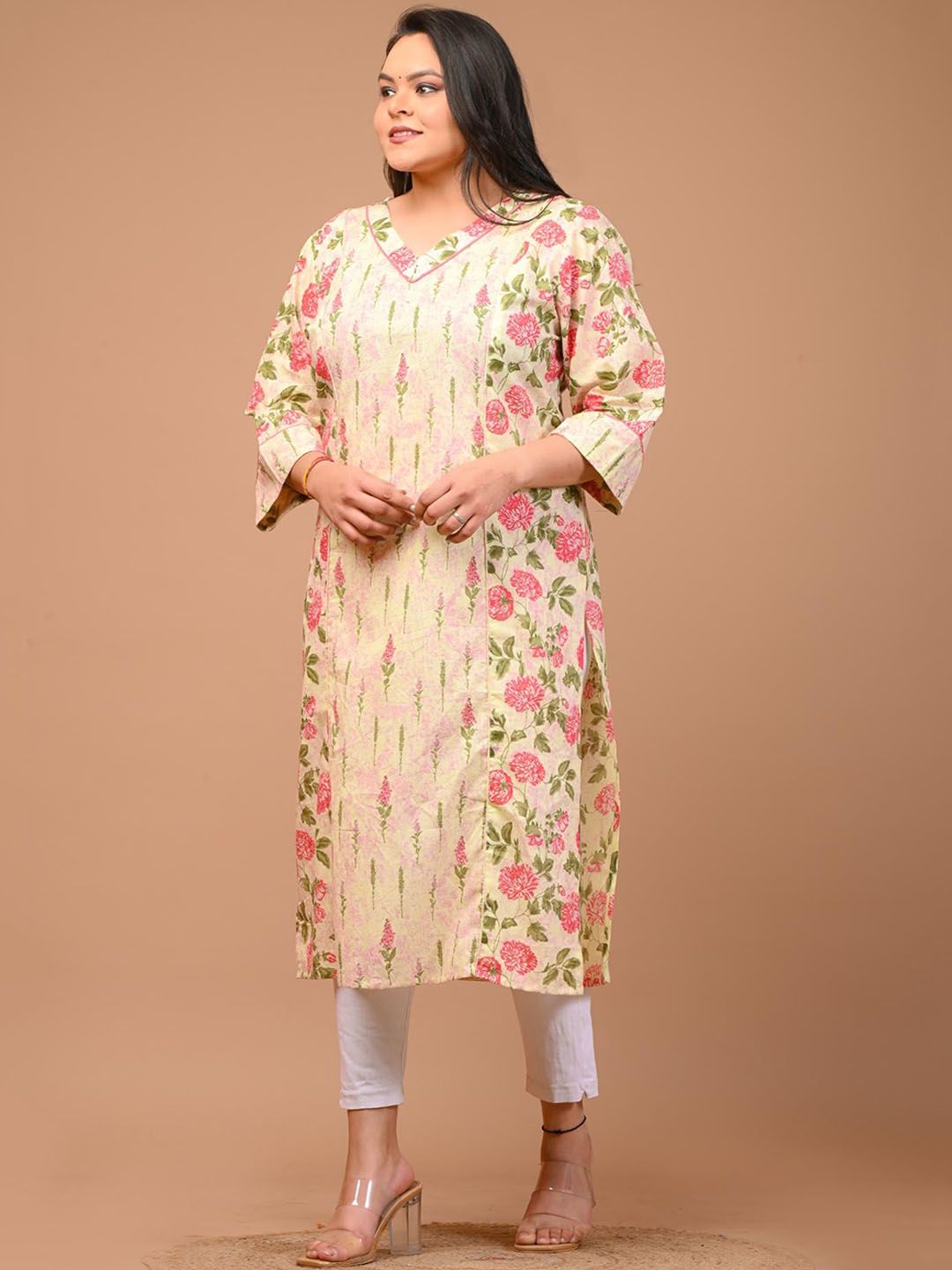 Swasti Women Embroidered Flared Sleeves Thread Work Floral Kurta